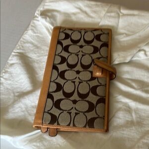 COACH Brown and Tan Patterned Wallet/business